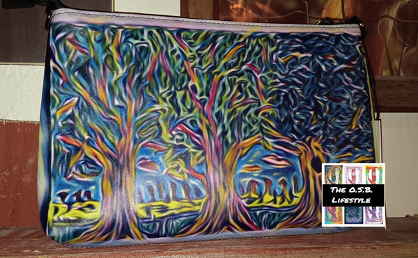 Crossbody bag 3 trees light pink 