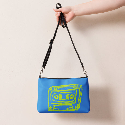 Crossbody bag with  blue /green  tapes  by OSB Lifestyle 